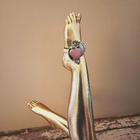 💥 Sterling Silver & Peruvian Pink Opal Jewelry Set – Timeless Elegance - Picture 13 of 14